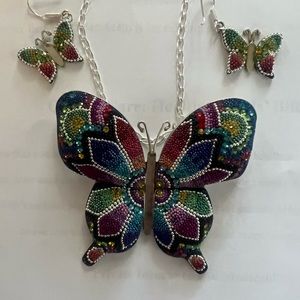 Butterfly multicolor sterling silver .925